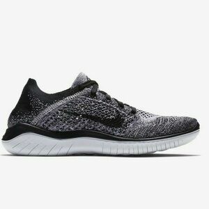 Nike Women's Free RN Flyknit Black and Gray Running Shoes 9.5